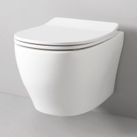 Белый матовый подвесной унитаз Artceram TEV006 05;00 TEN безободковый TEV0060500 с крышкой для унитаза soft-close, белая матовая TEV006 05; 00 + TEA011 05