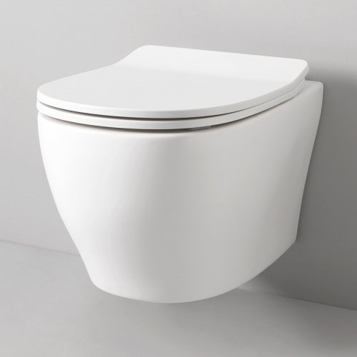 Купить Белый матовый подвесной унитаз Artceram TEV006 05;00 TEN безободковый TEV0060500 с крышкой для унитаза soft-close, белая матовая TEV006 05; 00 + TEA011 05 в Киеве vannaja.kiev.ua