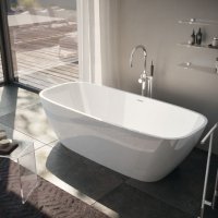 ванна из камня белая купить в Украине V447BL Treesse Clivia 170 x80x60h белая глянцевая искусственного