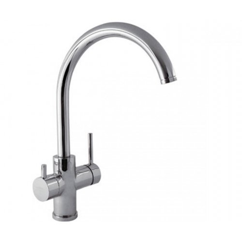 Купить Смеситель кухонный TRES ECOSMOSIS 03045501 с функцией подачи фильтрованной воды (без фильтра) - поворотный излив 360°, хром в Киеве vannaja.kiev.ua