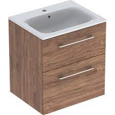 Купить Тумба с умывальником Geberit 501238001 Selnova Square 60 см темный орех 501.238.00.1 в Киеве vannaja.kiev.ua