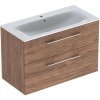 Купить Тумба с умывальником Geberit 501246001 Selnova Square 100 см темный орех 501.246.00.1 в Киеве vannaja.kiev.ua