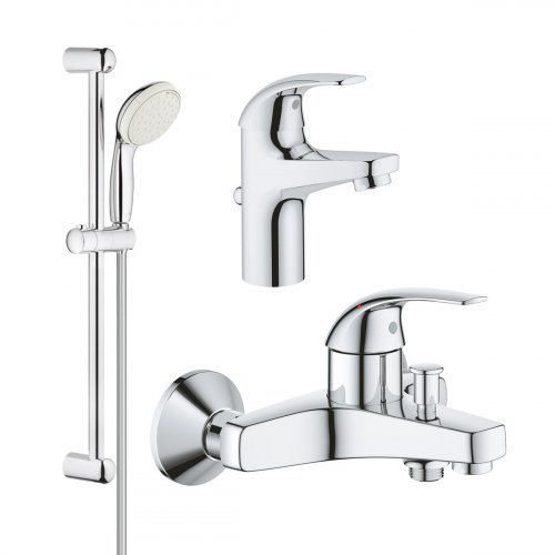 Комплект змішувачів для ванної кімнати Grohe BauCurve UA122217S0 Купити Комплект змішувачів для ванної кімнати Grohe BauCurve UA122217S0 в Києві vannaja.kiev.ua