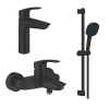 Купити Комплект змішувачів з душем Grohe EuroSmart, чорний матовий (UA123246M243) в Києві vannaja.kiev.ua