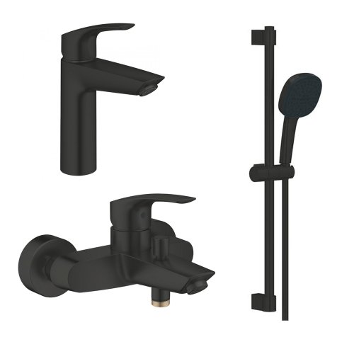 Купити Комплект змішувачів з душем Grohe EuroSmart, чорний матовий (UA123246M243) в Києві vannaja.kiev.ua