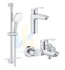 Купить Набор смесителей комплект (ванная, раковина, душ) Grohe UA123246M3 Eurosmart 3 в 1, хром в Киеве vannaja.kiev.ua