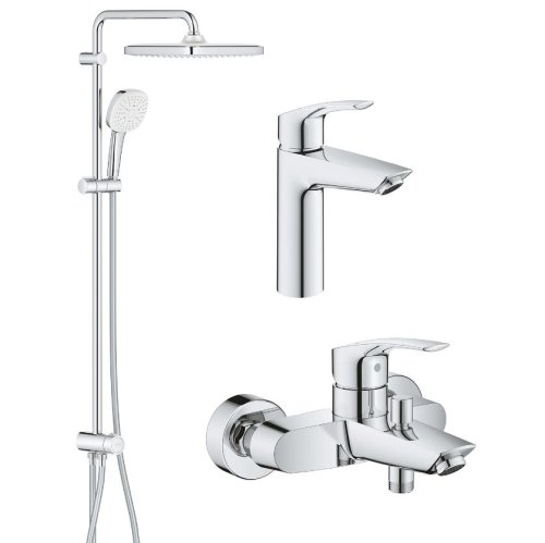 Набор смесителей для ванной Grohe Eurosmart New 3 в 1, хром (UA123246R1) Купить Набор смесителей для ванной Grohe Eurosmart New 3 в 1, хром (UA123246R1) в Киеве vannaja.kiev.ua