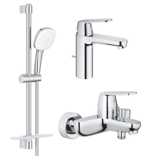 Набор смесителей для ванной Grohe Eurosmart Cosmopolitan 3 в 1, хром (UA126112M3) Купить Набор смесителей для ванной Grohe Eurosmart Cosmopolitan 3 в 1, хром (UA126112M3) в Киеве vannaja.kiev.ua