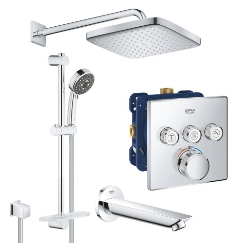 Купить ua202801c3 grohe душевая система с изливом термостатом внутренняя QuickFix Grohtherm SmartControl 250 Cube в Киеве vannaja.kiev.ua