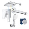 Купить встраиваемая душевая система grohe с изливом UA26417SC0L Eurocube Набор смесителей 5 в 1 квадратная, хром в Киеве vannaja.kiev.ua