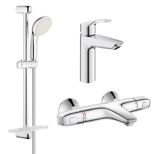 Комплект змішувачів для ванної кімнати з термостатом Grohe Eurosmart New UA34101TM0 Купити Комплект змішувачів для ванної кімнати з термостатом Grohe Eurosmart New UA34101TM0 в Києві vannaja.kiev.ua