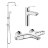 Комплект змішувачів для ванної кімнати з термостатом Grohe Eurosmart New UA34102TS0 Купити Комплект змішувачів для ванної кімнати з термостатом Grohe Eurosmart New UA34102TS0 в Києві vannaja.kiev.ua