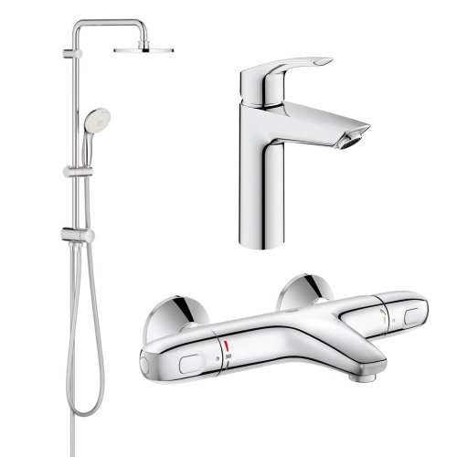 Комплект змішувачів для ванної кімнати з термостатом Grohe Eurosmart New UA34102TS0 Купити Комплект змішувачів для ванної кімнати з термостатом Grohe Eurosmart New UA34102TS0 в Києві vannaja.kiev.ua