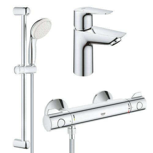 Комплект змішувачів для ванної кімнати з термостатом Grohe BauEdge New UA34105TS0 Купити Комплект змішувачів для ванної кімнати з термостатом Grohe BauEdge New UA34105TS0 в Києві vannaja.kiev.ua