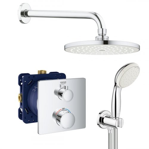 Купить Душевая система качественная скрытого монтажа с термостатом Grohe Grohtherm UA3472900A в Киеве vannaja.kiev.ua