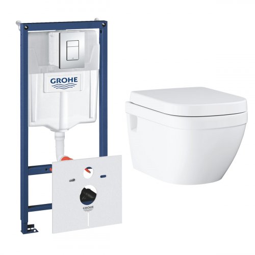 Комплект инсталляции с унитазом 4 в 1 Grohe Euro Ceramic Bundle UA39538CB0 Купить Комплект инсталляции с унитазом 4 в 1 Grohe Euro Ceramic Bundle UA39538CB0 в Киеве vannaja.kiev.ua