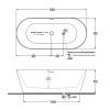 Ванна овальная отдельностоящая акриловая Gruppo Treesse Inka V388BL180x80xh60 см со щелевым переливом цвет белый Купить Ванна овальная отдельностоящая акриловая Gruppo Treesse Inka V388BL180x80xh60 см со щелевым переливом цвет белый в Киеве vannaja.kiev.ua